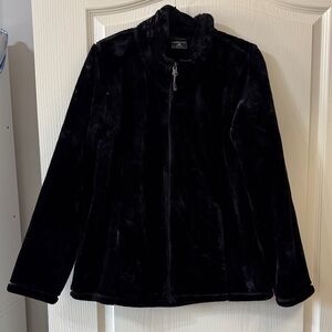 32 Degrees Plush Black Zip-Up Jacket